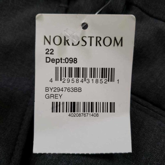 Nordstrom Big Boys Lucas Dress Pants Gray Classic Fit Pocket Stretch Trousers 22 - Picture 7 of 8
